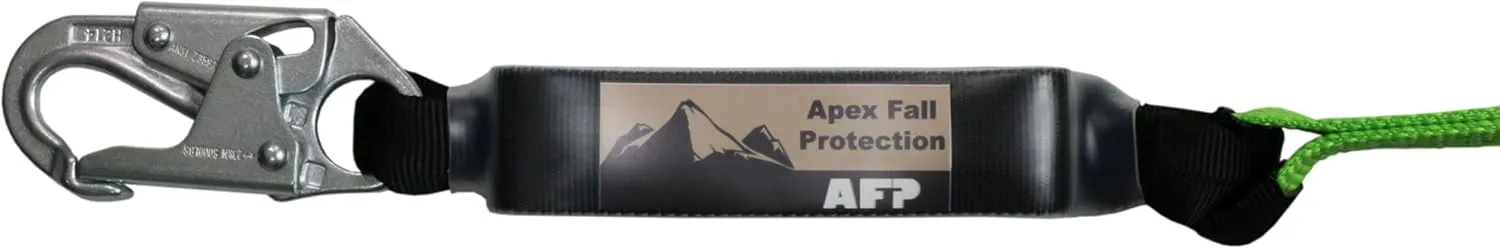 AFP 25 FT Vertical Lifeline Assembly w/Rope Grab Snap Hooks & Shock Absorber, ANSI & OSHA Rated Fall Protection Roofing Safety Equipment