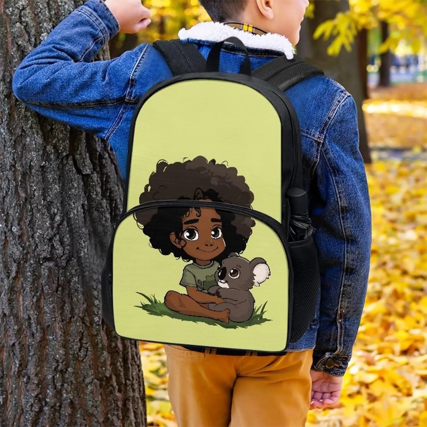 African Girls Backpack for Boys Daycare School Bag 17 Inch Bookbag Fashion Middle Elementary Kindergarten Schoolbag Book Bag Pack for Kids Child