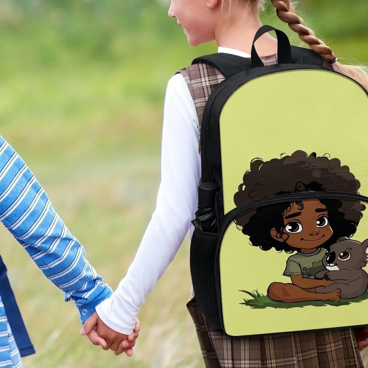 African Girls Backpack for Boys Daycare School Bag 17 Inch Bookbag Fashion Middle Elementary Kindergarten Schoolbag Book Bag Pack for Kids Child