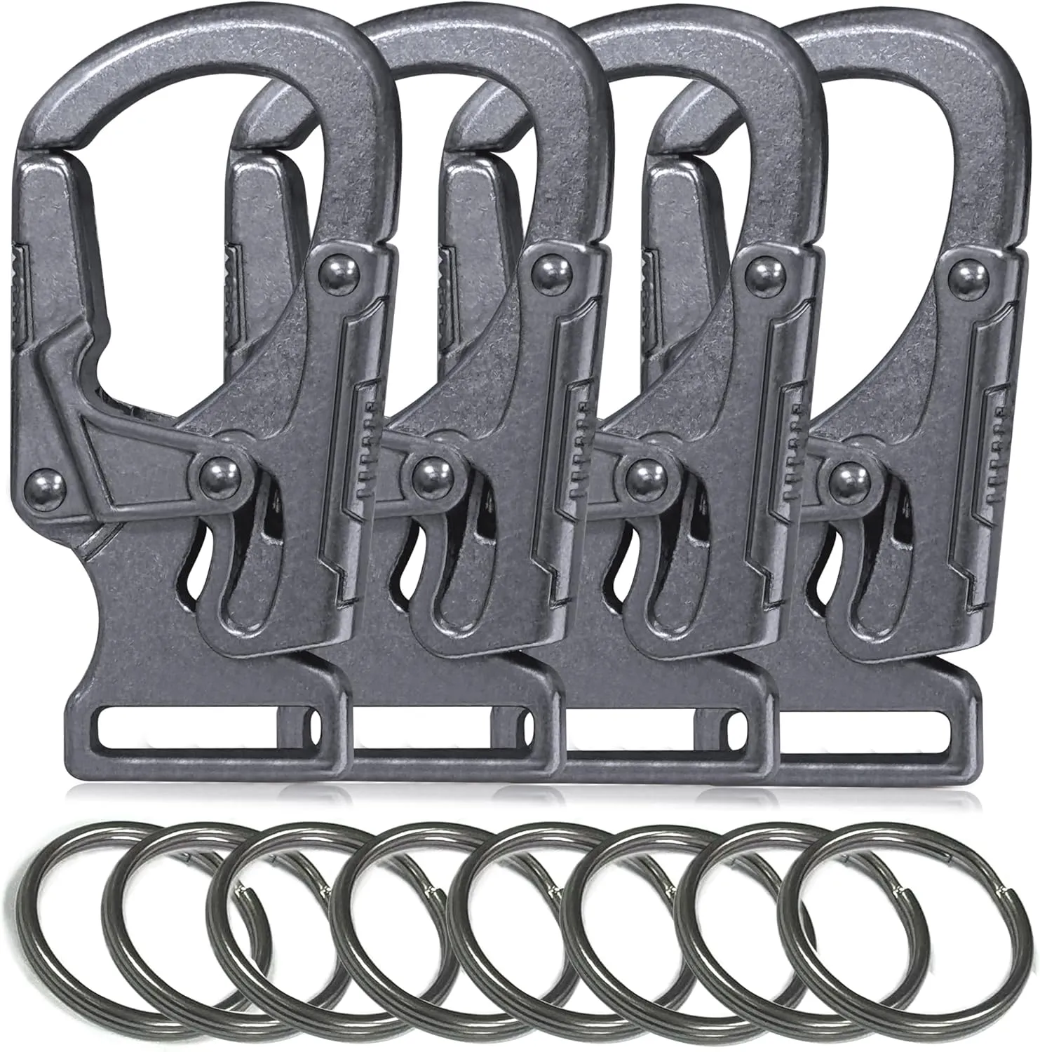 Ahiller Carabiner Clip,1.9'' Alloy Car Keychain Clip with 2 Key Ring,Outdoor Hooks,Small Key Holder for Man and Women