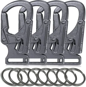 Ahiller Carabiner Clip,1.9'' Alloy Car Keychain Clip with 2 Key Ring,Outdoor Hooks,Small Key Holder for Man and Women