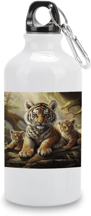 Aluminum Water Bottle Reusable Jungle Tigers Printing Bottles Leak Proof Sports Bottle For Gym Hiking Cycling Camping Fishing