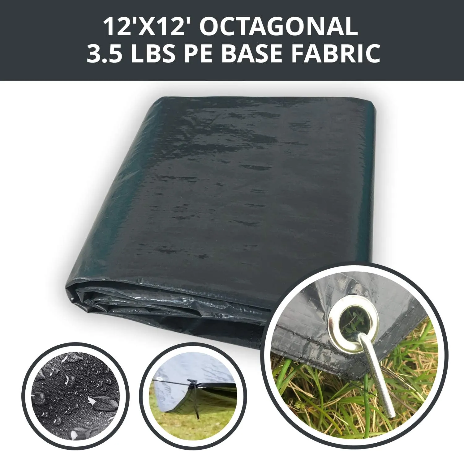 Alvantor Heavy Duty Tarp Waterproof 6'-10'-12'-15' Tarpaulin Ground Trailer with Rust Grommet Weather Resistant Cover Outdoor Camping 10 Mil Thick PE Floor Lightweight Mat