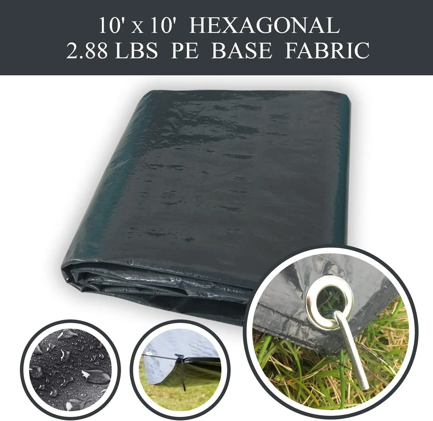 Alvantor Heavy Duty Tarp Waterproof 6'-10'-12'-15' Tarpaulin Ground Trailer with Rust Grommet Weather Resistant Cover Outdoor Camping 10 Mil Thick PE Floor Lightweight Mat