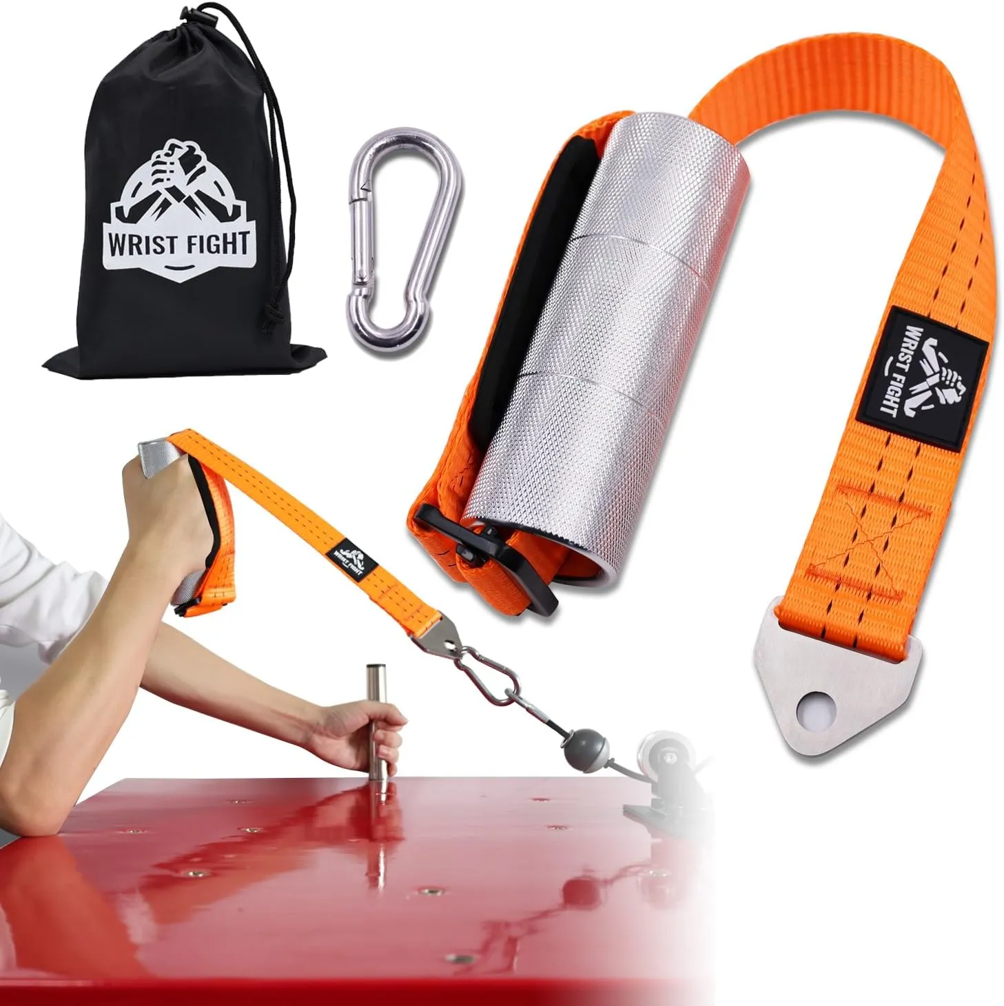 Arm Wrestling Training Handle – 2-Inch Aluminum Grip for Enhanced Pronation Strength, with Heavy-Duty Strap, Carabiner, and Storage Bag