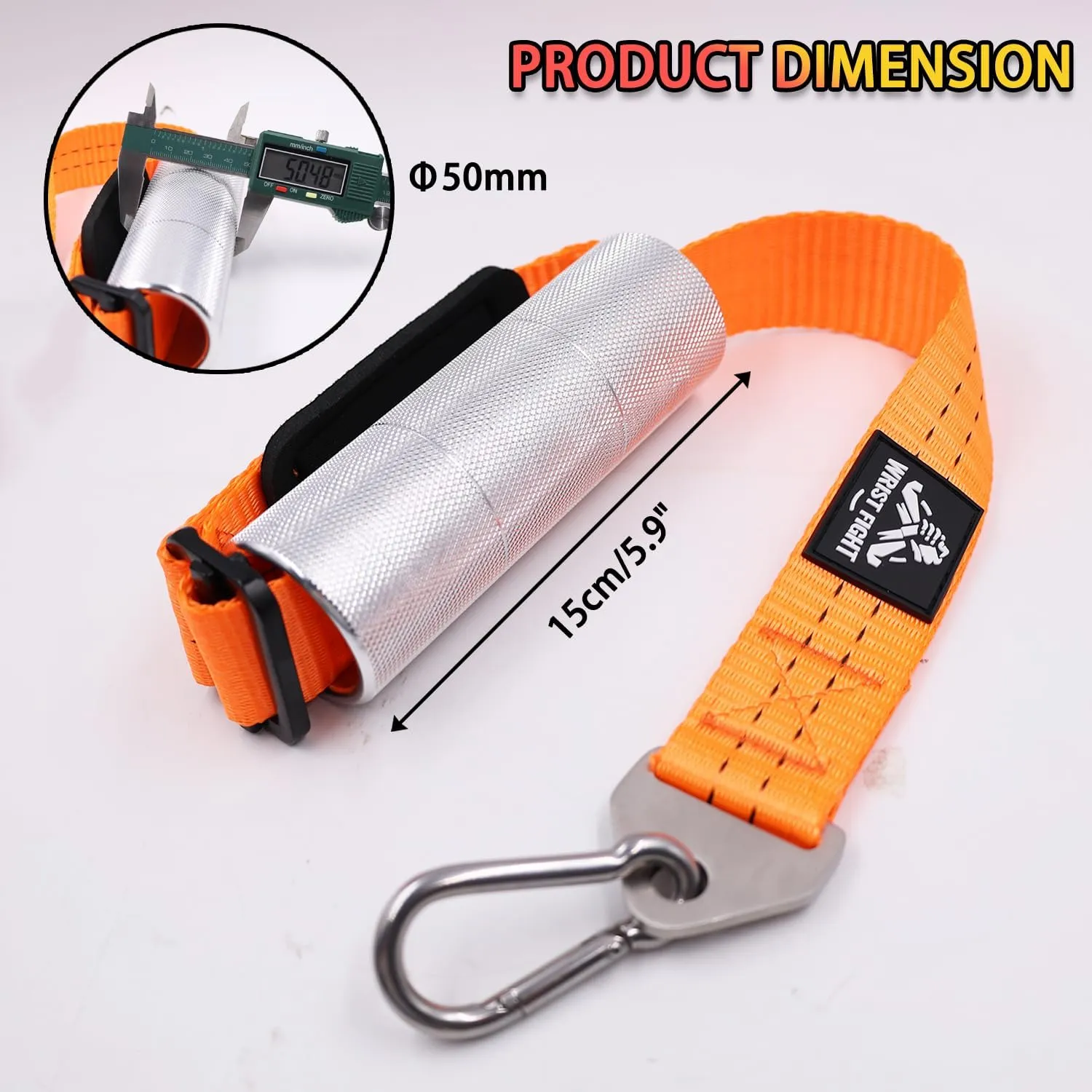 Arm Wrestling Training Handle – 2-Inch Aluminum Grip for Enhanced Pronation Strength, with Heavy-Duty Strap, Carabiner, and Storage Bag