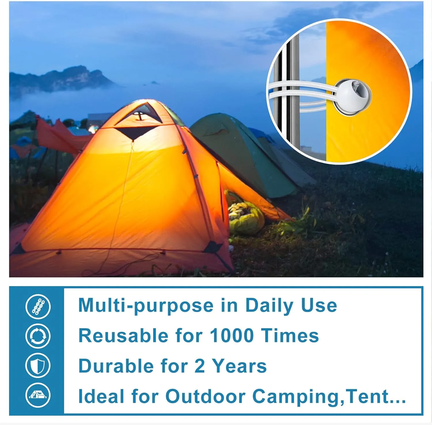 Ball Bungee Cords 50 PCS - Heavy Duty Elastic Bungee with Balls for Canopy, Tarp, Cargo, Tent - UV Resistant (15 Inch)