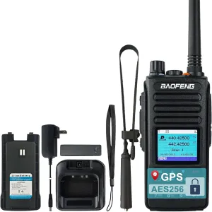 BAOFENG DMR DM-1702 Radio GPS AES265 Encryption Ham Radio Digital Analog DMR Radio Time Slot Tier I & II 1024CH Radio Dual Mode with 48cm/18.89in Tactical Antenna