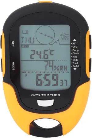 Barometer, GPS Navigation Receiver Handheld USB Rechargeable Digital Altimeter Barometer Clocks Boat Cabin for Hiking
