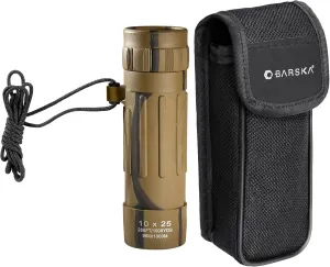 Barska 10x25 Lucid View Monocular – Compact, Lightweight, Slip-Resistant with Fully Coated Optics for Travel & Outdoor Use