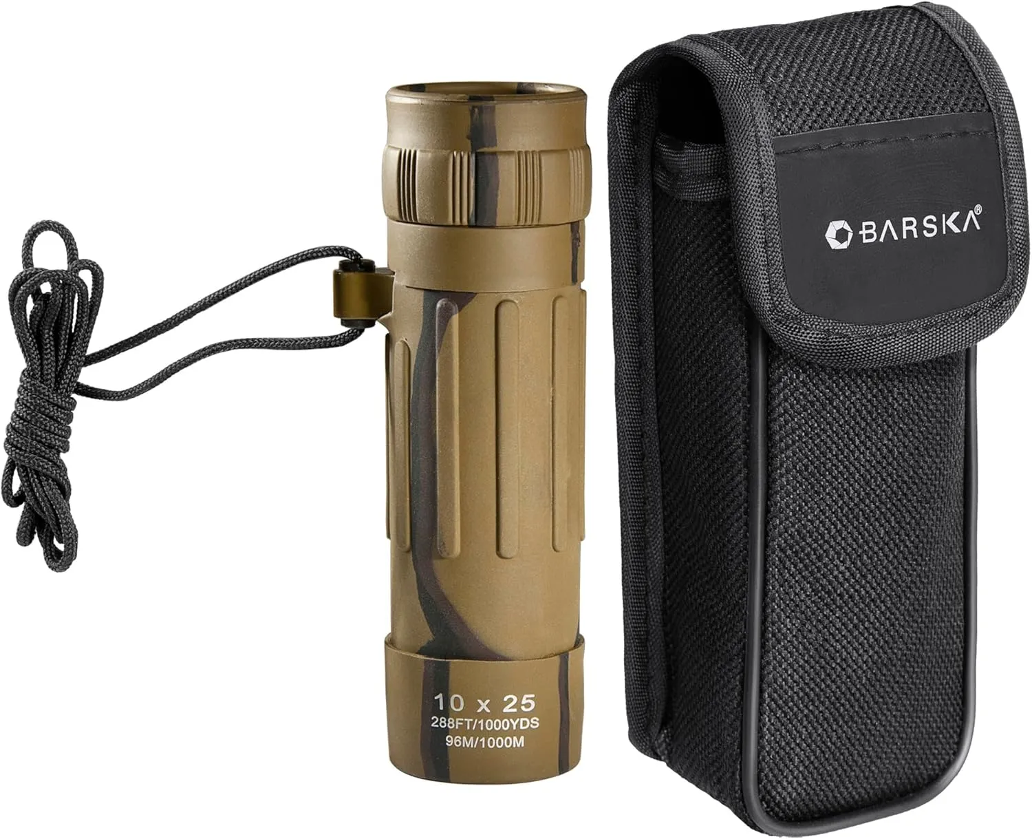 Barska 10x25 Lucid View Monocular – Compact, Lightweight, Slip-Resistant with Fully Coated Optics for Travel & Outdoor Use