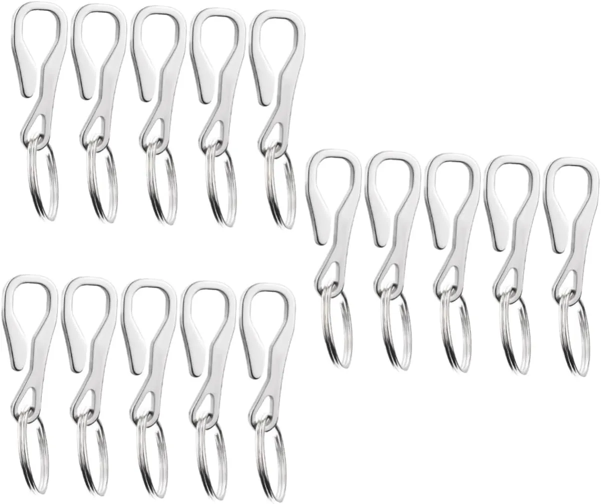 BESPORTBLE 10 pcs Key Chain Trigger Hooks Stainless Steel Trigger Titanium Quick Draw Keychain car Keychain Key