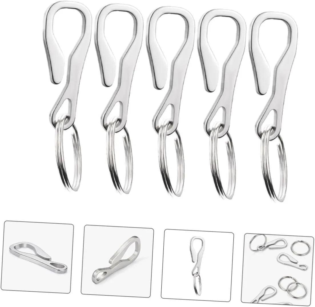 BESPORTBLE 10 pcs Key Chain Trigger Hooks Stainless Steel Trigger Titanium Quick Draw Keychain car Keychain Key