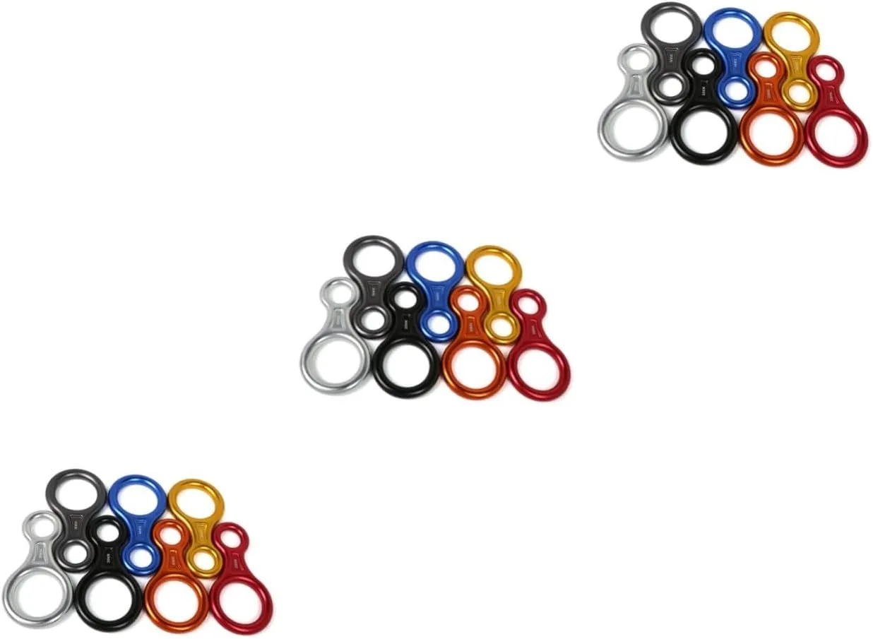 BESPORTBLE 3pcs Ring Climbing Device Forged Rappelling Equipment for Mountaineering Ice Climbing Rescue Lightweight Durable Anodized Finish Random Color