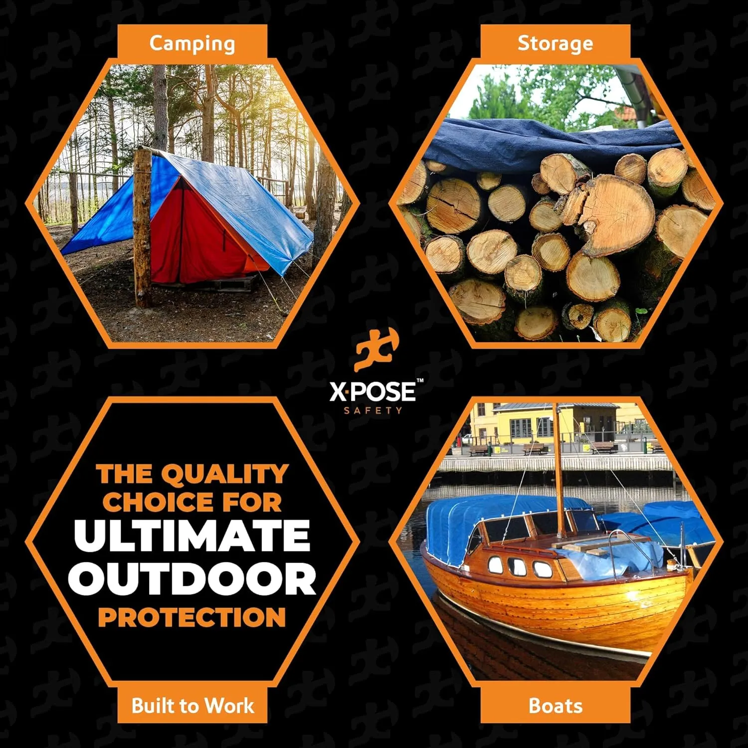 Better Blue Poly Tarp 10' x 12' - Multipurpose Protective Cover - Lightweight, Durable, Waterproof, Weather Proof - 5 Mil Thick Polyethylene - by Xpose Safety