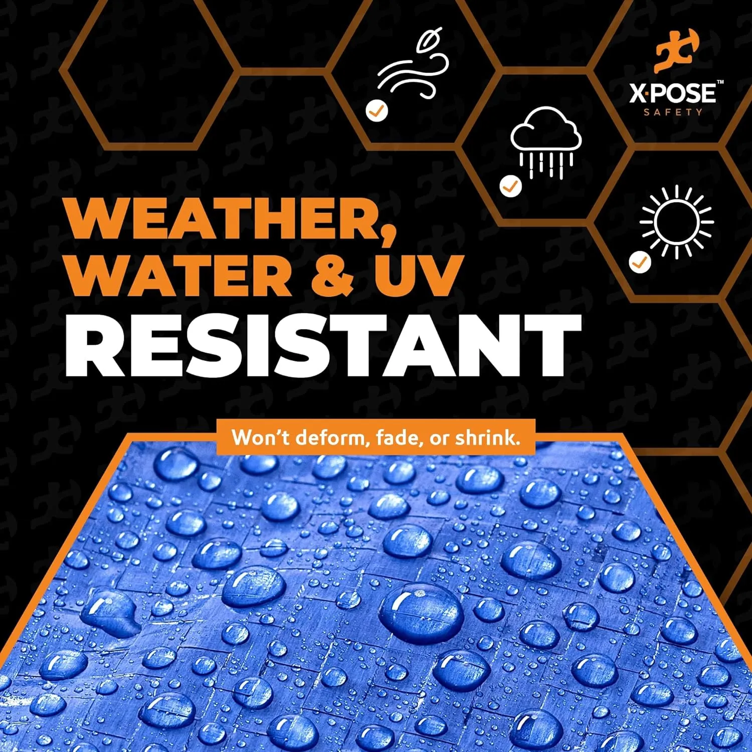 Better Blue Poly Tarp 10' x 12' - Multipurpose Protective Cover - Lightweight, Durable, Waterproof, Weather Proof - 5 Mil Thick Polyethylene - by Xpose Safety