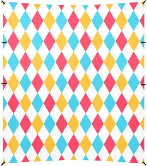 Blue Red Yellow Rhombus Beach Tent Camping Sun Shelters Portable Outdoor Canopy Sun Shade for Camping Trips Fishing Backyard Fun or Picnics Easy Setup with Carrying Bag