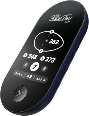 Blue Tees Golf Ringer - Magnetic Golf GPS Handheld, Touch Screen Display, Water Resistant Golf Distance Range Finder, 40,000  Preloaded Courses, 10  Hours Battery, Built-in Magnetic Strip