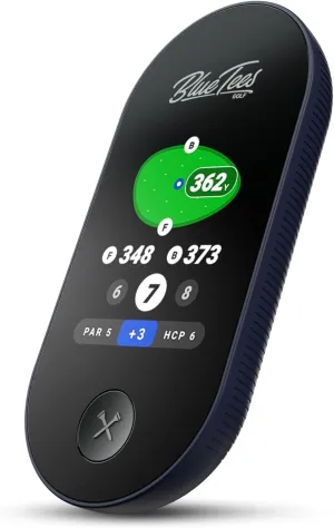 Blue Tees Golf Ringer - Magnetic Golf GPS Handheld, Touch Screen Display, Water Resistant Golf Distance Range Finder, 40,000  Preloaded Courses, 10  Hours Battery, Built-in Magnetic Strip