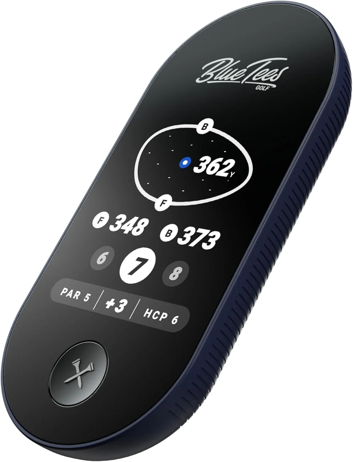 Blue Tees Golf Ringer - Magnetic Golf GPS Handheld, Touch Screen Display, Water Resistant Golf Distance Range Finder, 40,000  Preloaded Courses, 10  Hours Battery, Built-in Magnetic Strip