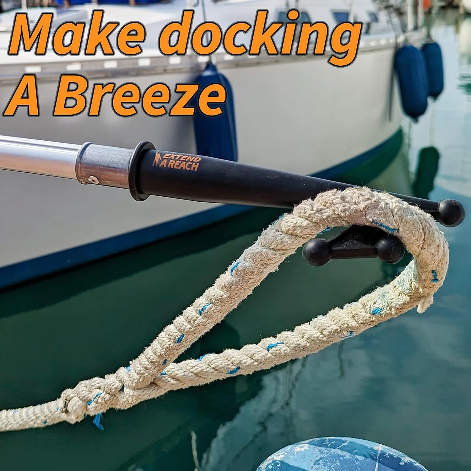 Boat Hook for Docking with Telescoping Extension Pole // Durable, Floating, Lightweight and Sturdy Telescoping Boat Hook Pole // the Ultimate Boat Pole for Docking, Push-Pull and Boating