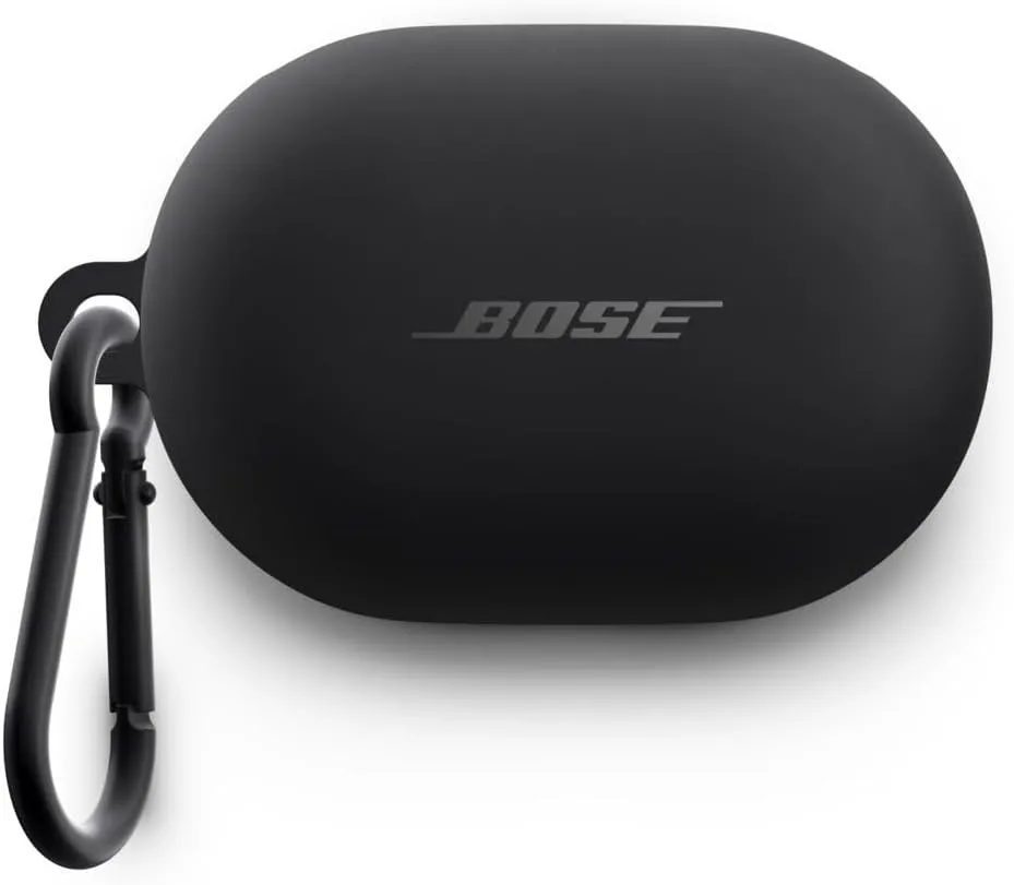Bose QuietComfort Earbuds Silicone Case Cover, Protective Silicone Exterior, with Aluminum Carabiner for Convenient Carrying, Black