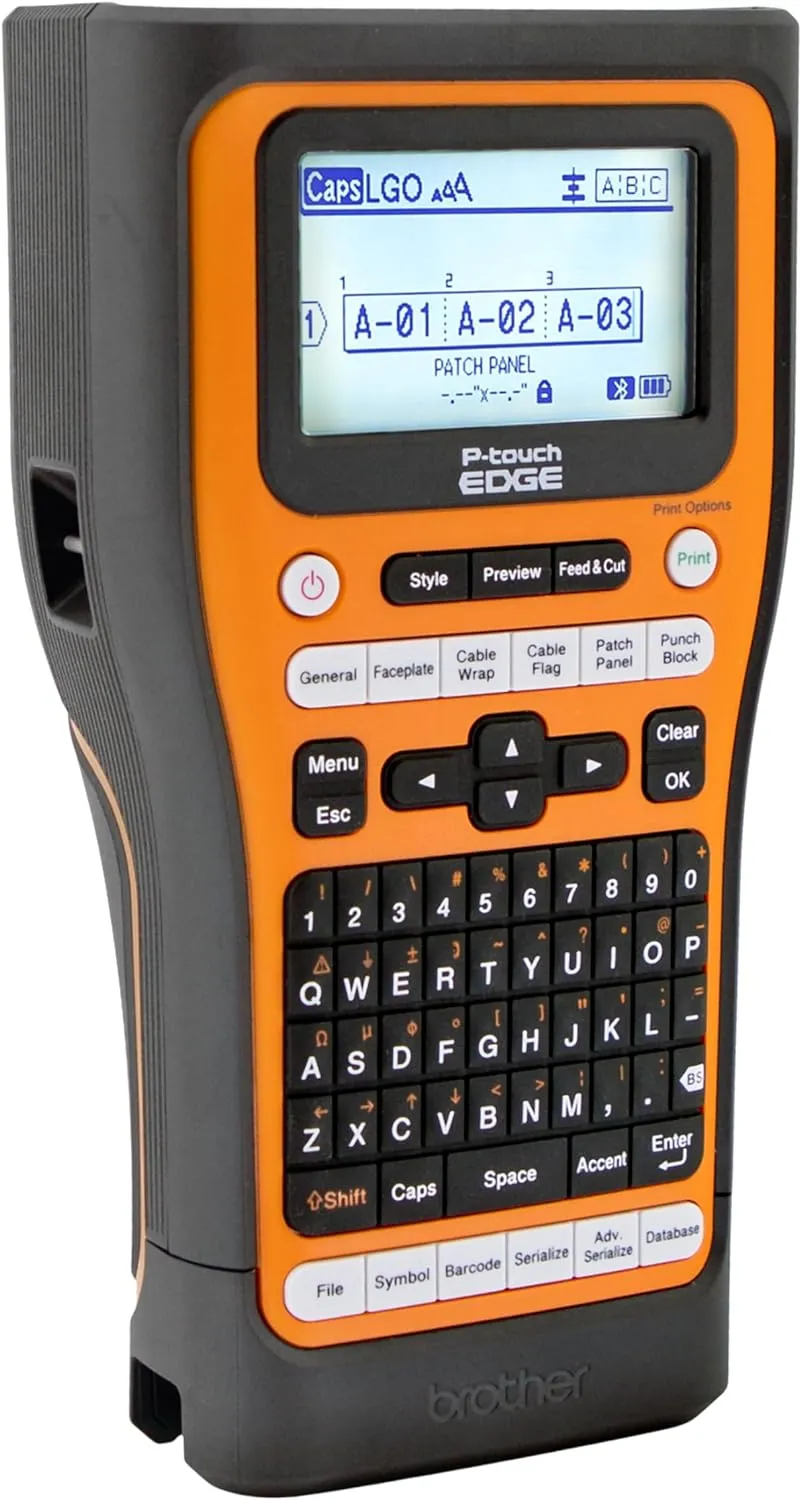 Brother PT-E560BTVP P-Touch Edge Handheld Industrial Label Printer with Bluetooth and Dual auto-Cutter (up to 24mm Labels)
