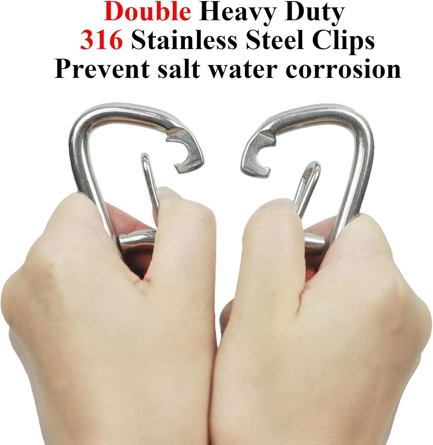 Bungee Dock Line Ropes for Mooring With 2 Stainless Steel Clip Accessories - Built-in Snubber for PWC, Kayak, Watercraft, SeaDoo, Jet Ski, Pontoon, Canoe, Power Boat - 2-Pack