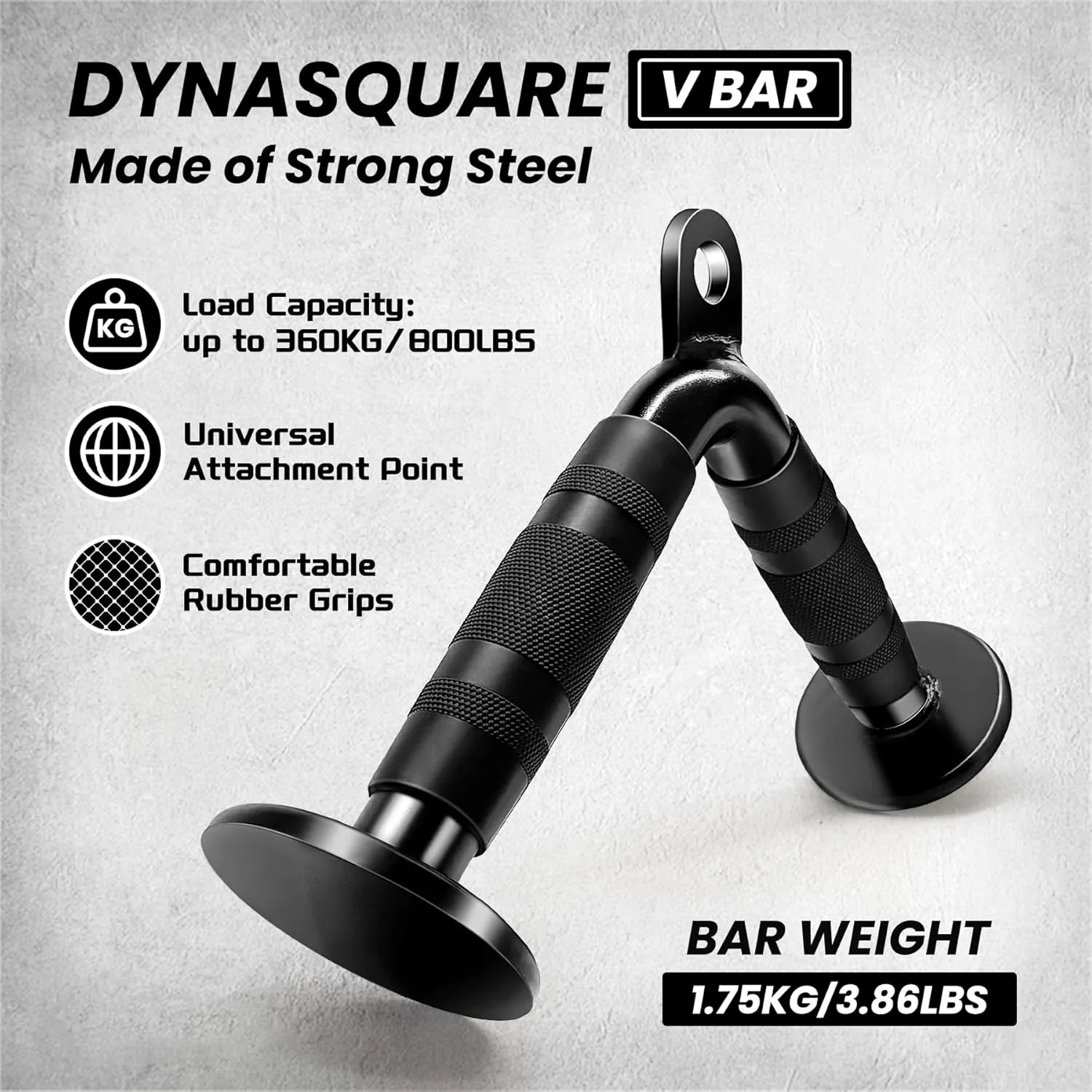 Cable Attachments for Home Gym, Made of Heavy Duty Solid Steel, LAT Pulldown Attachment, Weight Machine Accessories, Straight Pull Down Bar, Tricep Rope, Exercise & Double D Handle