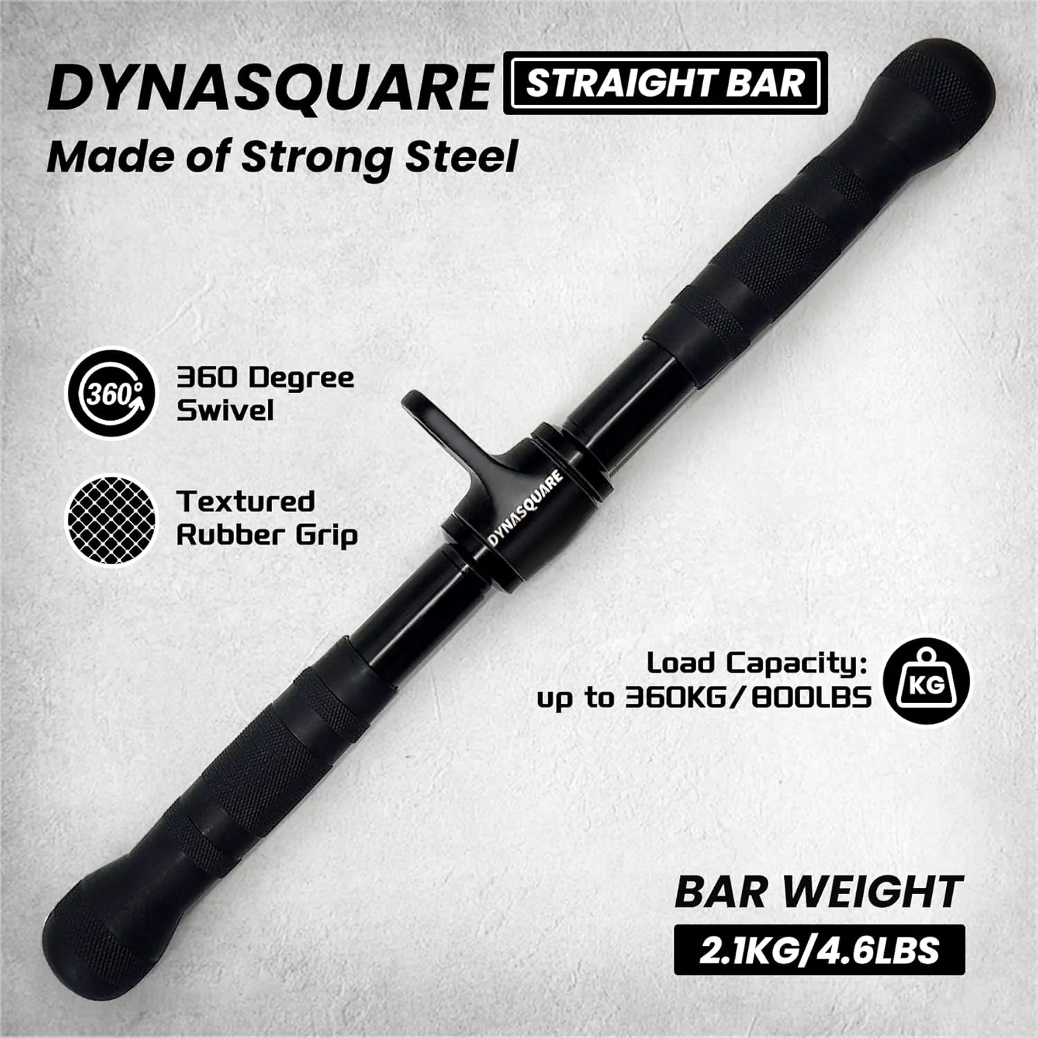 Cable Attachments for Home Gym, Made of Heavy Duty Solid Steel, LAT Pulldown Attachment, Weight Machine Accessories, Straight Pull Down Bar, Tricep Rope, Exercise & Double D Handle