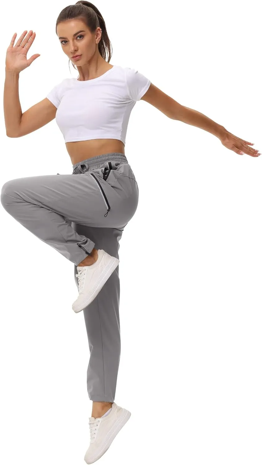 Cakulo Women's Hiking Pants Lightweight Water Resistant Golf Cargo Pants 2025 Summer Travel Trekking Fishing Pants Pockets