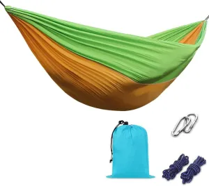 Camping Hammock 210T Nylon Breathable Hammock Tent with Tree Straps & Aluminum Alloy Carabiners Travel Hammock Quick Drying for Hiking Backpacking Garden (Color : C, Size : 220x90cm)