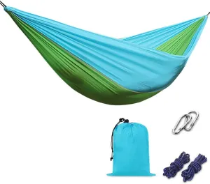 Camping Hammock 210T Nylon Breathable Hammock Tent with Tree Straps & Aluminum Alloy Carabiners Travel Hammock Quick Drying for Hiking Backpacking Garden (Color : D, Size : 220x90cm)