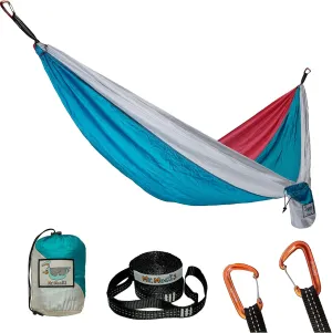 Camping Hammocks | Single Double and Bunk Bed Backpacking Hammock | Featherlite Outdoorsman Survival | hammok hamick hamock | (Vintage Tracksuit, Single)