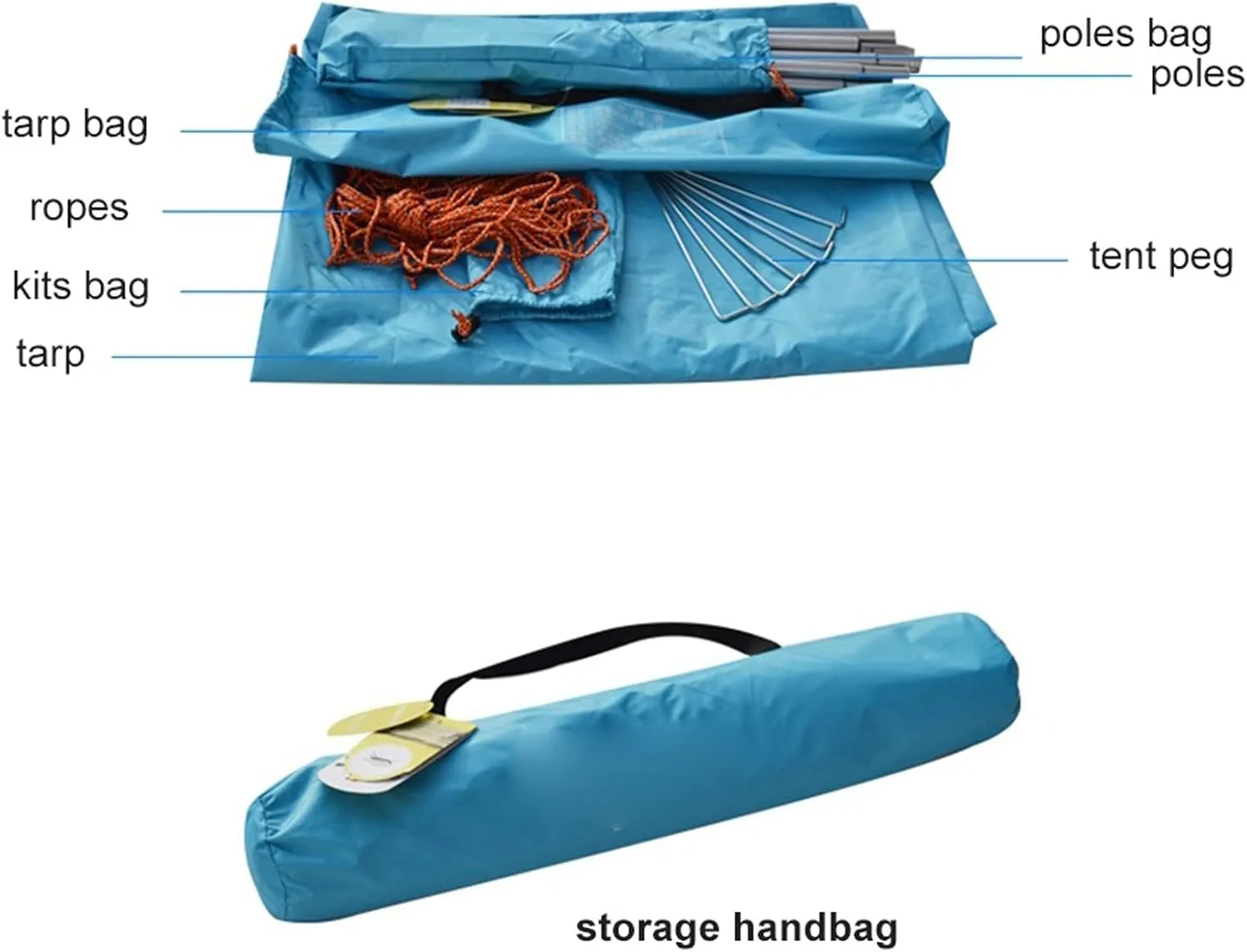 Camping Tent Waterproof Outdoor Awning Hammock Tarp Rain Fly Lightweight Camping Tent Sun Shelter for Tourism Hiking Beach Pergola (Color : Brown) (Bl