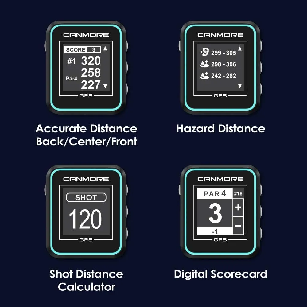 CANMORE H300 Handheld GPS Golf Device, Shot Distance Yardage Measuring, 41,000 Free Worldwide Preloaded Courses, Lightweight Golf Accessory for Golfers, Powerful Magnetic Clip for Golf Cart, Turquoise