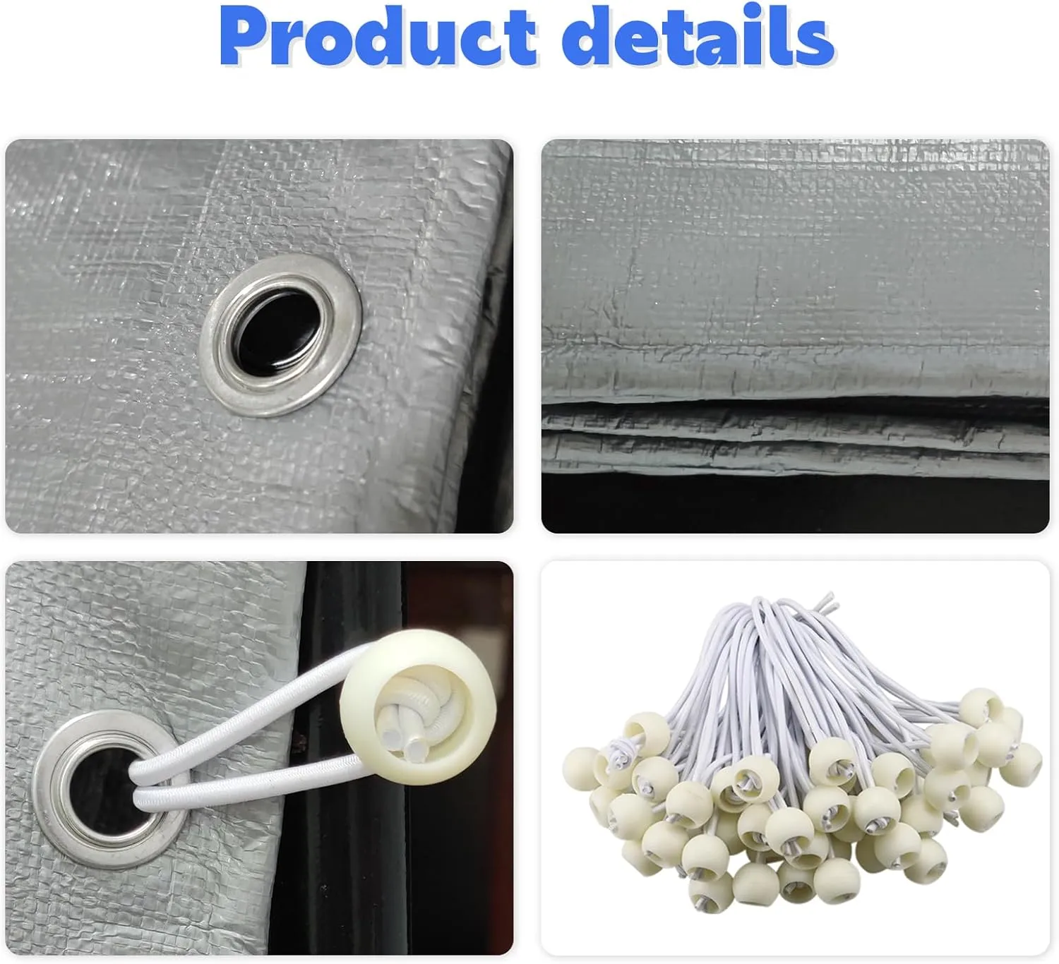 Canopy Replacement Cover for 10' x 20' Carport Frame, 200G Heavy Duty Replacement Top Cover for Car Garage, Waterproof & UV Protected Tarp with 48 Ball Bungees (Only Cover, Frame Not Included), Grey