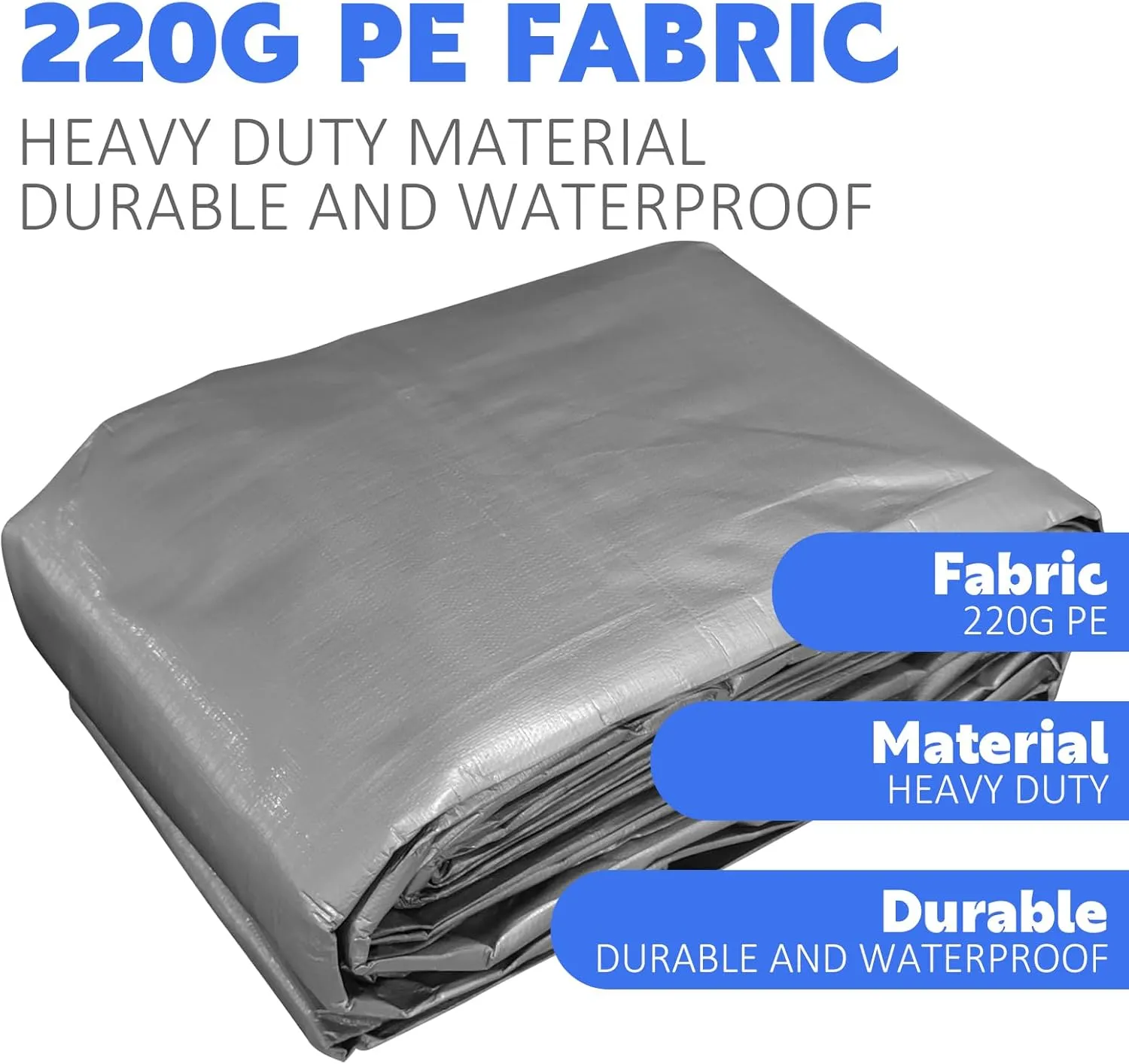 Canopy Replacement Cover for 10' x 20' Carport Frame, 200G Heavy Duty Replacement Top Cover for Car Garage, Waterproof & UV Protected Tarp with 48 Ball Bungees (Only Cover, Frame Not Included), Grey