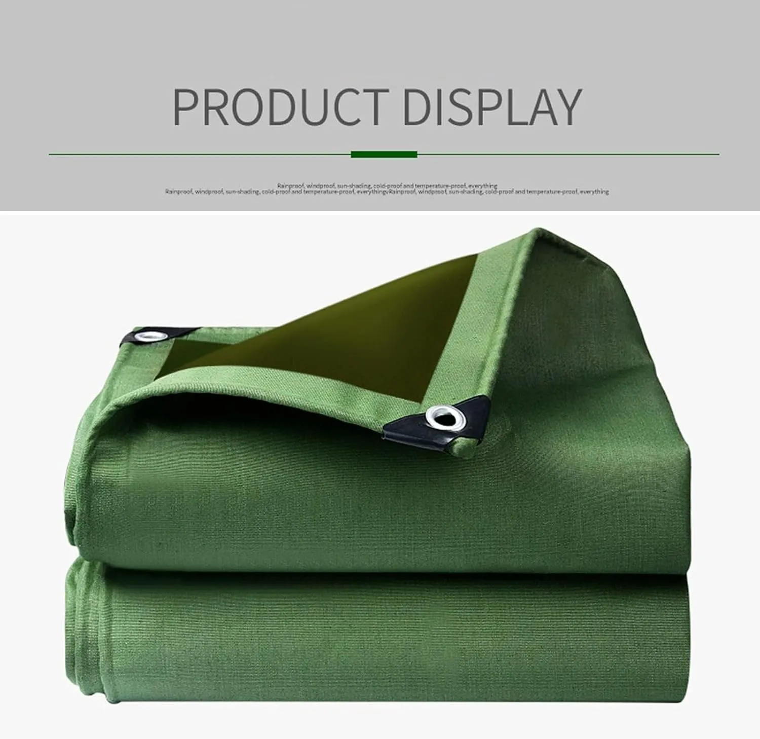 Canvas Tarp, Heavy Duty Waterproof Tarps, Canvas Tarp with Rustproof Grommets, Outdoor Waterproof Tarpaulin, for Camping, Tent Shelter, Boat, Car,Boat, 1.2x1.2m
