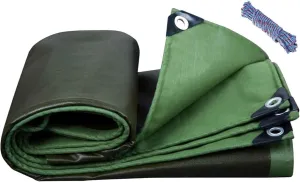 Canvas Tarp, Heavy Duty Waterproof Tarps, Canvas Tarp with Rustproof Grommets, Outdoor Waterproof Tarpaulin, for Camping, Tent Shelter, Boat, Car,Boat, 1.2x1.2m