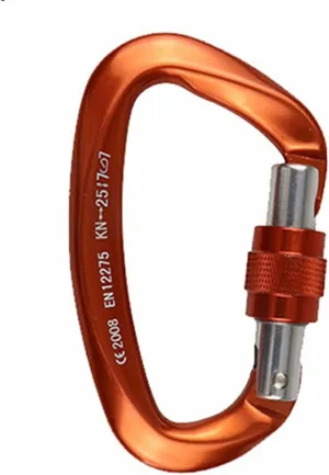Carabiner Snap Hooks 25KN Mountaineering Caving Rock ClimbingD Shaped Master Screw Lock Buckle Escalade Equipement