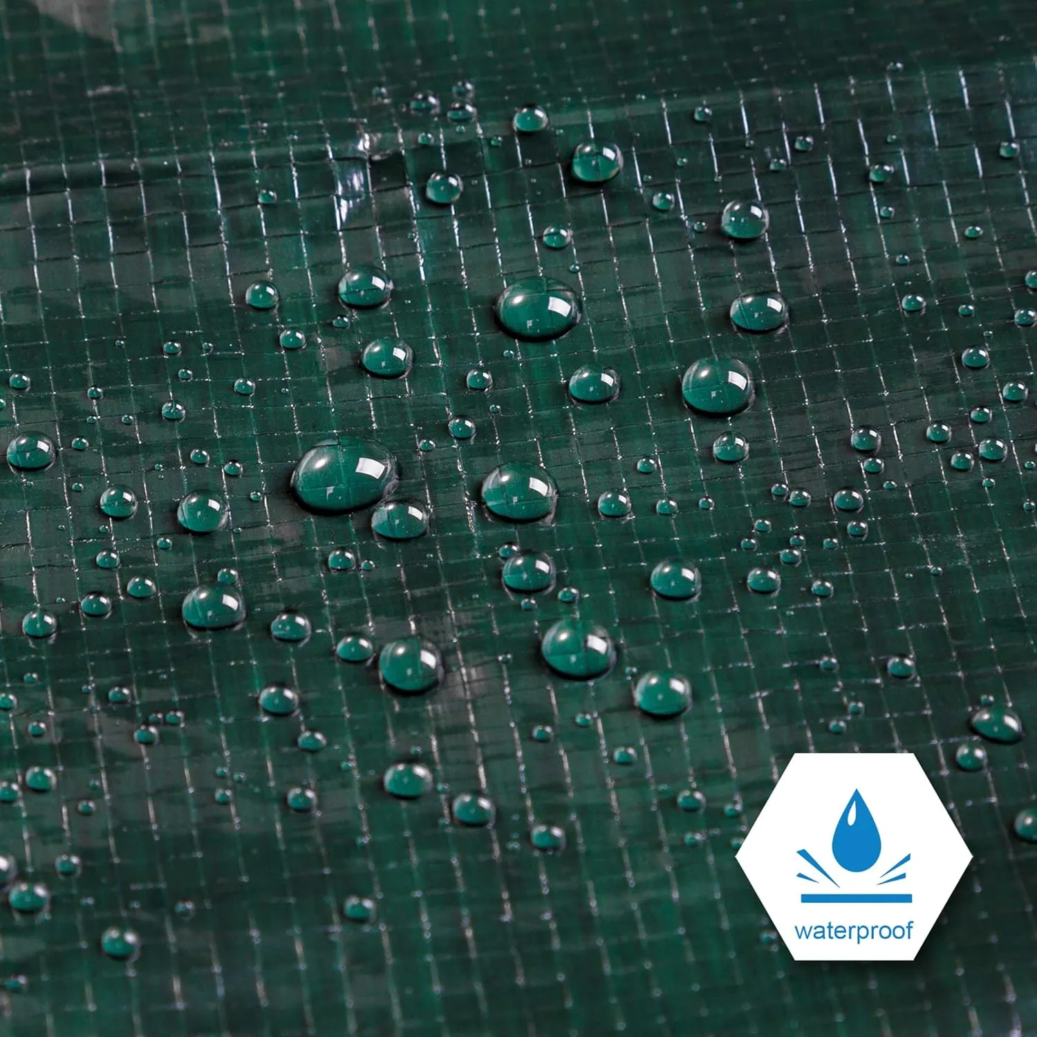 CARTMAN Finished Size 30x30 Feet Waterproof Green Tarp 8 Mil Thick, Multipurpose Protective Cover for Emergency Rain Shelter Camping Tarpaulin