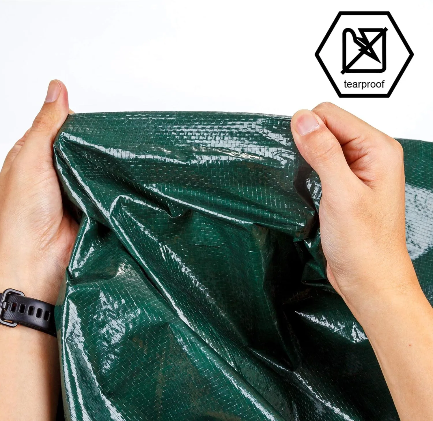 CARTMAN Finished Size 30x30 Feet Waterproof Green Tarp 8 Mil Thick, Multipurpose Protective Cover for Emergency Rain Shelter Camping Tarpaulin