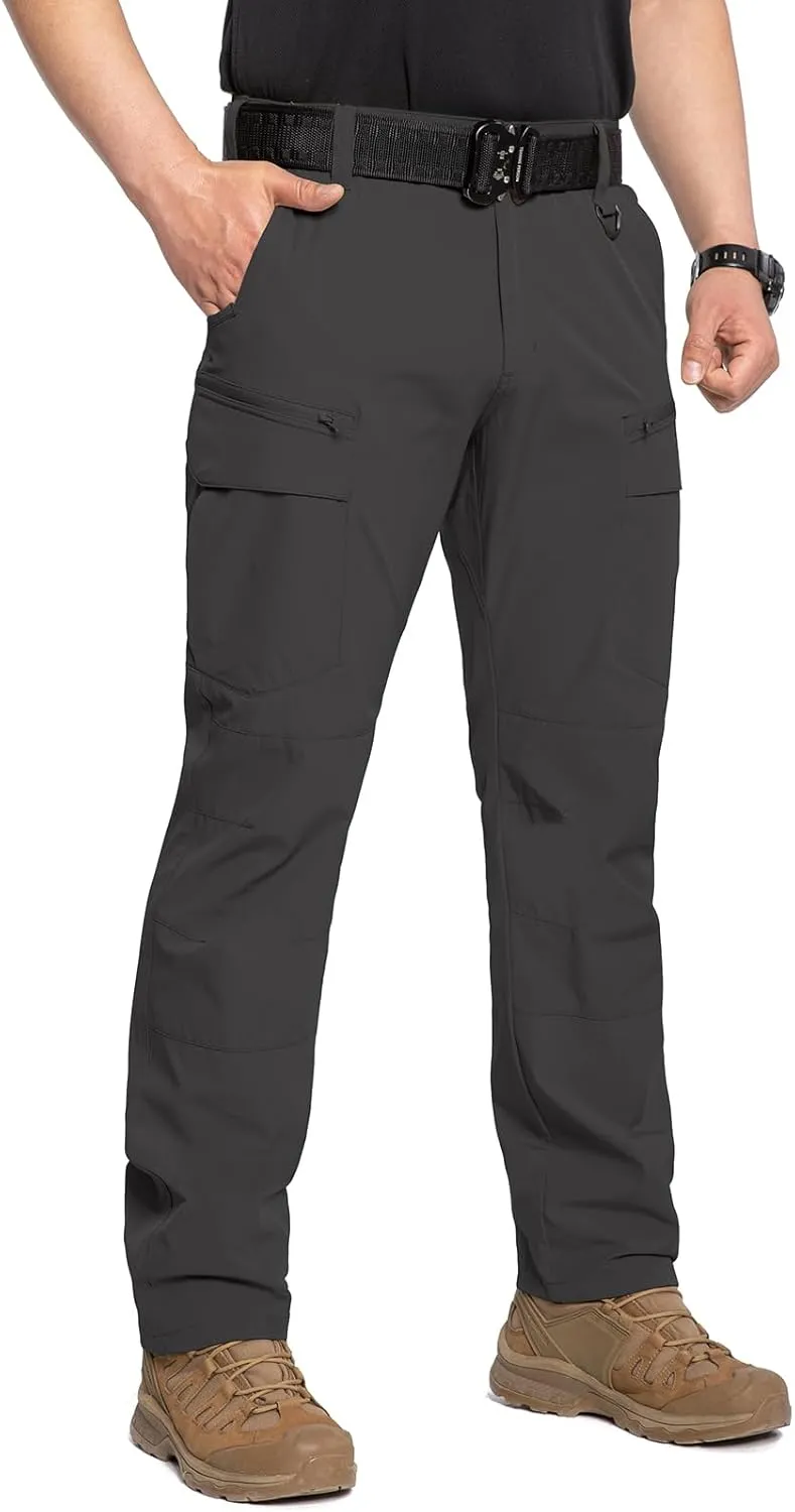 CARWORNIC Men's Quick Dry Tactical Hiking Pants Flex Water Resistant Lightweight Outdoor Fishing Cargo Work Pants 9 Pockets