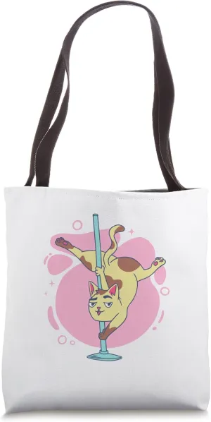 Cat Dancing Kitten Dancer Pole Dance Funny Tote Bag