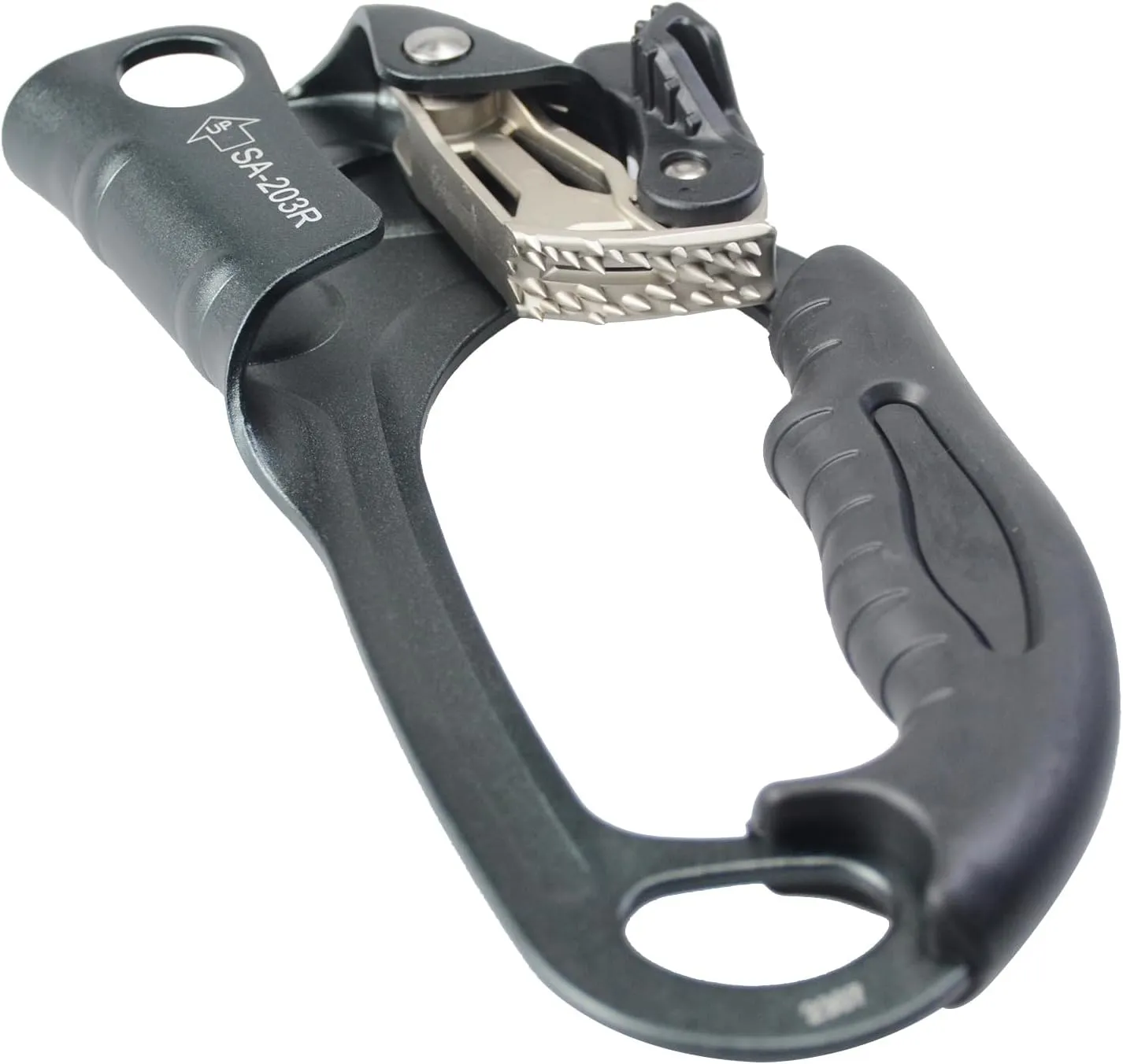 CE Hand Ascender,140kgs Rappelling Gear Equipment with Ergonomic Rubber Handle for Rock Climbing Tree Arborist, Climbing Rescue Caving, Mountaineering, 8~13MM Rope, 4kN,Right/Left Hand