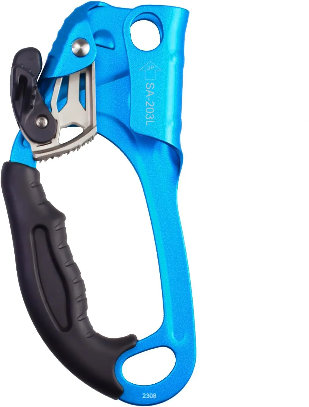 CE Hand Ascender,140kgs Rappelling Gear Equipment with Ergonomic Rubber Handle for Rock Climbing Tree Arborist, Climbing Rescue Caving, Mountaineering, 8~13MM Rope, 4kN,Right/Left Hand