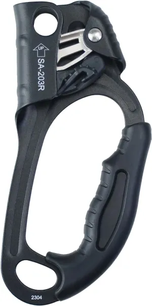CE Hand Ascender,140kgs Rappelling Gear Equipment with Ergonomic Rubber Handle for Rock Climbing Tree Arborist, Climbing Rescue Caving, Mountaineering, 8~13MM Rope, 4kN,Right/Left Hand