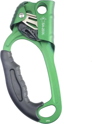 CE Hand Ascender,140kgs Rappelling Gear Equipment with Ergonomic Rubber Handle for Rock Climbing Tree Arborist, Climbing Rescue Caving, Mountaineering, 8~13MM Rope, 4kN,Right/Left Hand