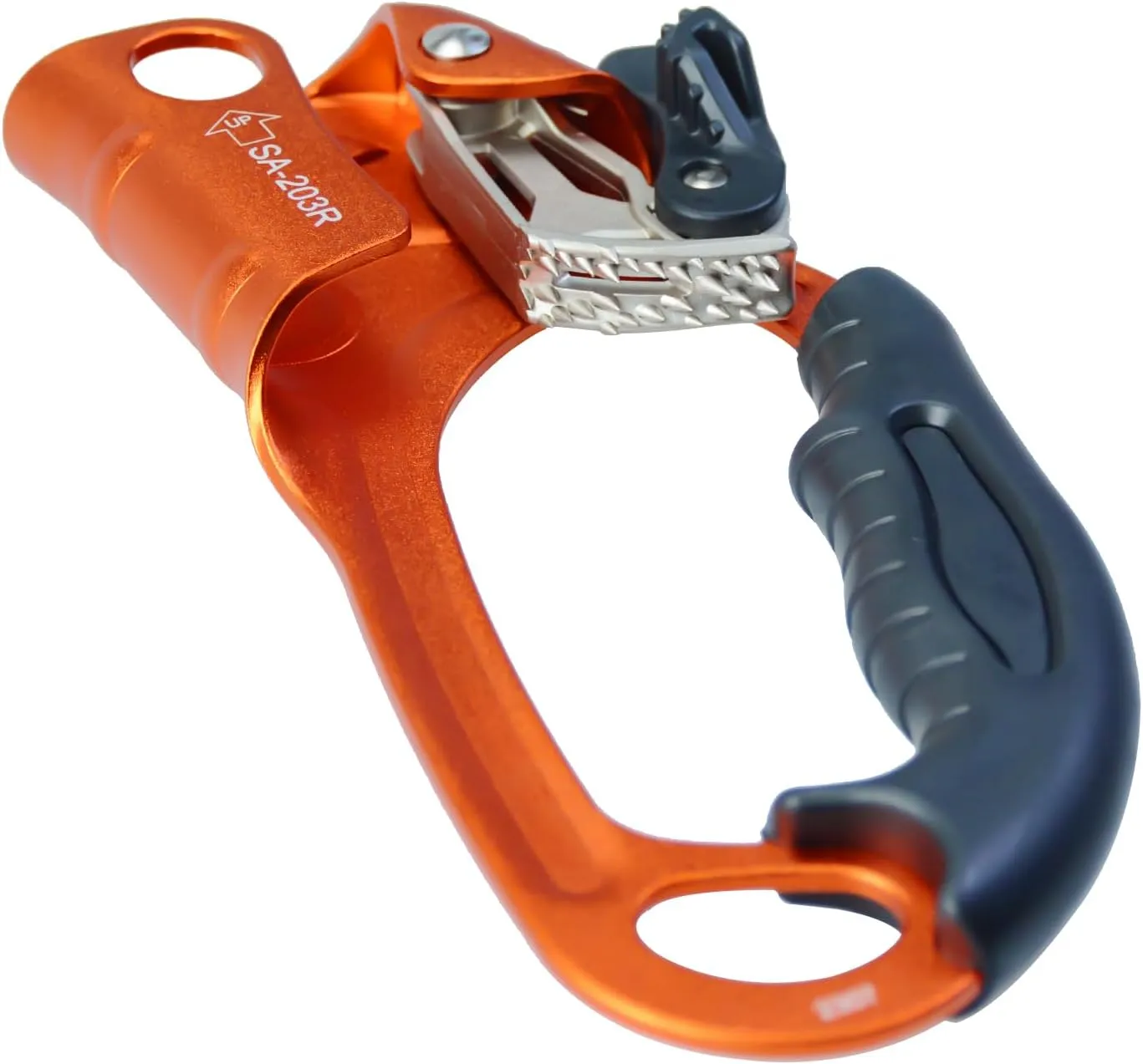 CE Hand Ascender,140kgs Rappelling Gear Equipment with Ergonomic Rubber Handle for Rock Climbing Tree Arborist, Climbing Rescue Caving, Mountaineering, 8~13MM Rope, 4kN,Right/Left Hand